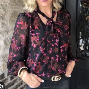 CAbi Candlelight Sheer Blouse